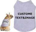 Custom Dog Shirt,Personalized Pet Apparel with Name Text Photo Image,Lightweight Breathable Puppy Kitten Cotton Vest for Small Medium Large Dogs Cats,Puppy Gift (Gray, X-Large)