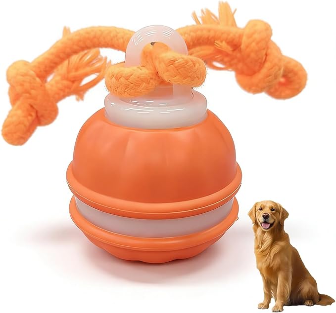 Zealburst Interactive Dog Toy Ball, 2026 Upgraded Motion Activated Rolling Ball with Squeaky Sounds, 360° Smart Automatic Moving Toy for Bored Cats & Dogs, Indoor & Outdoor Pet Exercise Toy (Orange)