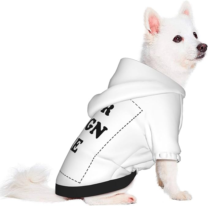 Dog Clothes, Custom Dog Hooded Sweatshirt, Personalized Pet Costume Robe Shirt with Text/Image/Club Name/Pet Shop Logo for Small Medium Large Dogs and Cats, White, XS