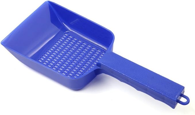 XMHF Aquarium Fish Tank Garden Sand Soil Scraper Cleaning Pan Scoop Shovel Blue