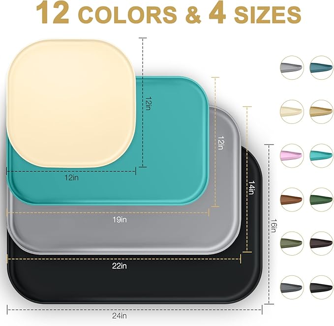 Small Silicone Pet Food Mat with Raised Edge for Food and Water Bowl, Square Dog Feeding Mats, Cat Food Trays for Floor Waterproof, Rubber Tray for Dogs and Cats, 12 x 12 x 0.7 Pink