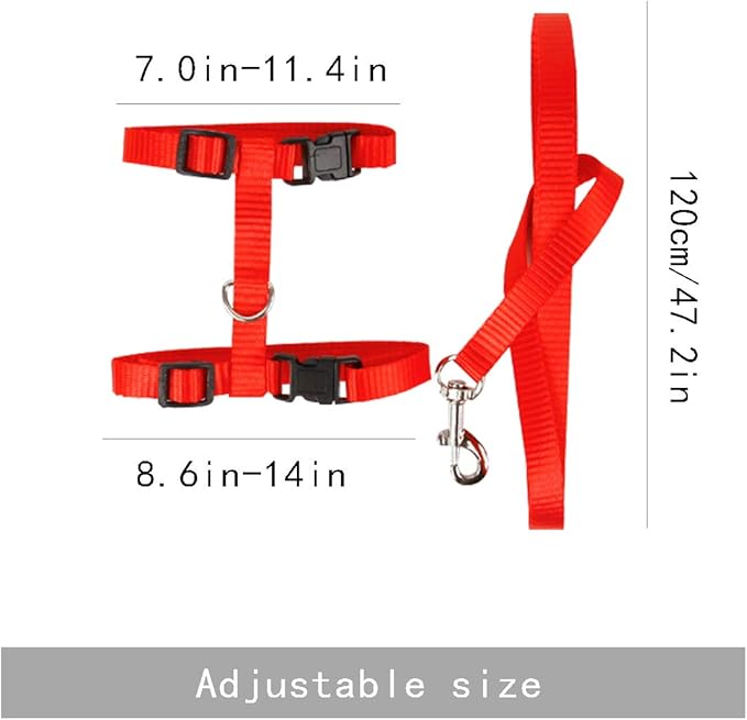 6 Pack Adjustable Cat Leash Harness Leash,Bunny Harness Leash for Pet Safety Walking Running Jogging,HarnessLeash for Bunny cat Puppy Kitten Ferret and Other Small Pet Animals