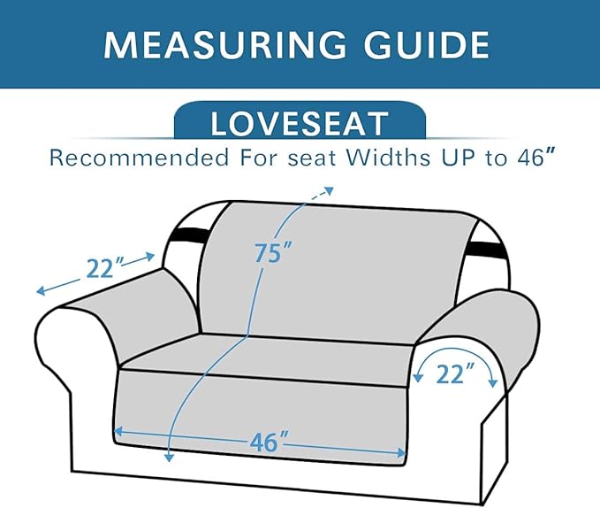 H.VERSAILTEX Reversible Loveseat Cover Furniture Protector Anti-Slip Water Resistant 2" Elastic Straps Couch Covers Pets Kids Fit Sitting Width Up to 46"(Love Seat: 75" x 90", Dark Teal/Beige)