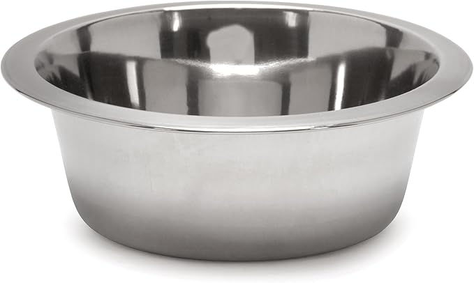 Jeffers Pet Standard Weight Stainless Steel Bowls for Dogs, Cats, Puppies, Kittens, Food & Water, Durable Feeding Dish, Travel, Camping, Indoor Outdoor Use, Dishwasher Safe Pet Accessories -3 Quart