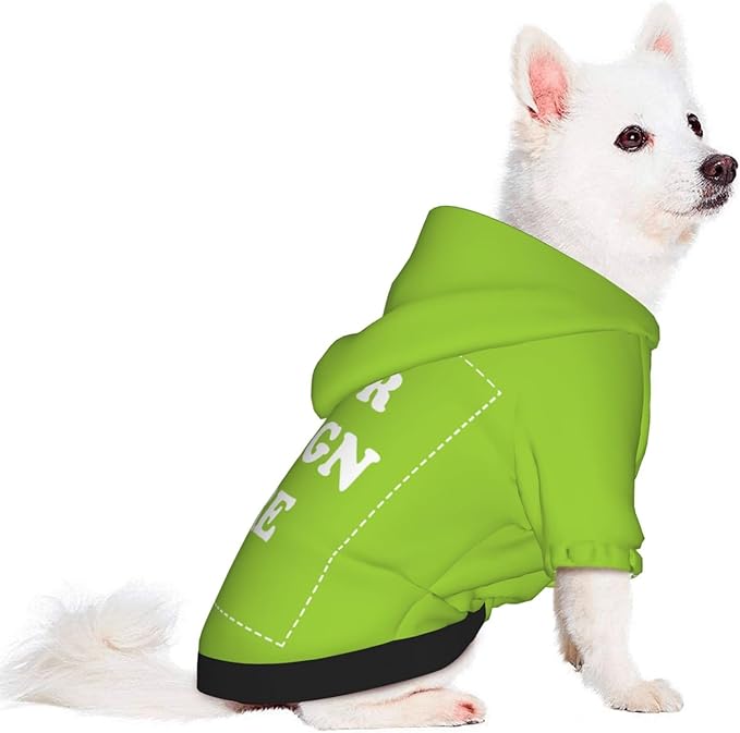 Dog Clothes, Custom Dog Hooded Sweatshirt, Personalized Pet Costume Robe Shirt with Text/Image/Club Name/Pet Shop Logo for Small Medium Large Dogs and Cats, GrassGreen, M