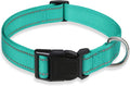 Reflective Dog Collar with Buckle Adjustable Safety Nylon Collars for Small Medium Large Dogs, Green S