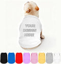 Custom Dog Clothes Shirts for Small Large Dogs Breathable Pet Shirt Customized Image Text Sleeveless Tank Tops for Puppy Cats Customize Pets Apparel Gifts, White, XS