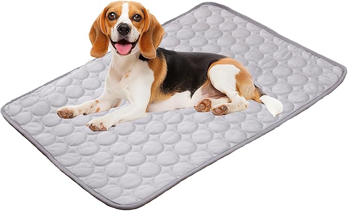Dog Cooling Mat,2025 Upgrade Pet Cooling Mat for Dogs Cats,Summer Ice Silk Cool Mats & Sleeping Pad for Indoor or Outdoor,Perfect as Blanket for Kennel Sofa Bed Floor Car (Grey, Large, 26.7"x20.8")
