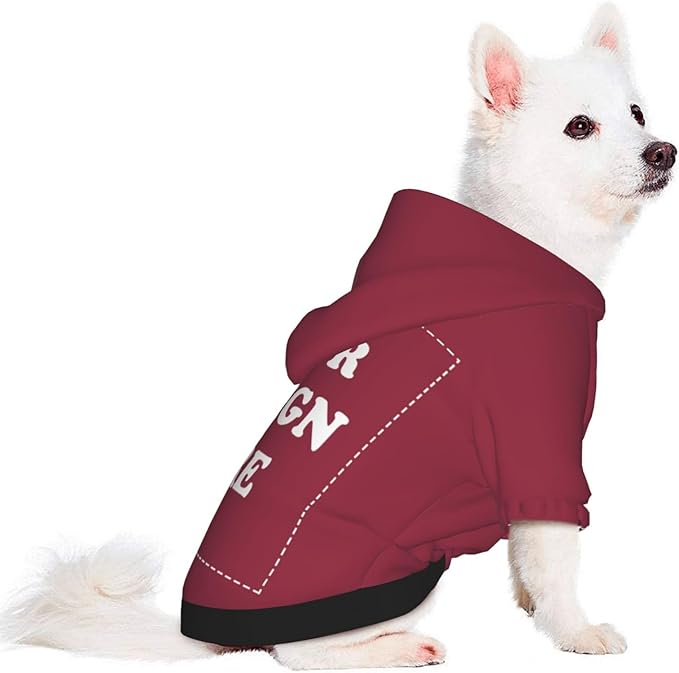 Personalized Dog Hoodie, Custom Dog Costumes for Small Dogs, Holiday Happy Dog Clothes Football Pet Shirt Sweater with Name Number for Girl/Boy Cats/Kitten, Wine, L
