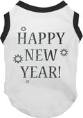 Petitebella Bling Happy New Year Puppy Dog Shirt (White/Black, X-Small)