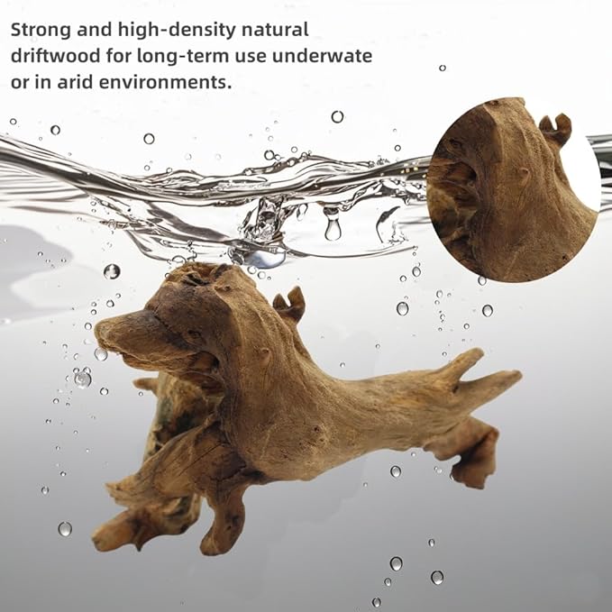 Driftwood for Aquarium Decor, Fish Tank Decor, 3 Pcs Reptile Branches, Drift Wood for Fishtank, Aquarium Hardscape, Betta Fish Decor, Reptiles Driftwood Branch (Driftwood 5.8- 9.8 Inch (Pack of 3))