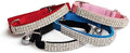 CHUKCHI Soft Velvet Safe Cat Adjustable Collar Bling Diamante with Bells,4 Pcs Black，Pink，red, Black