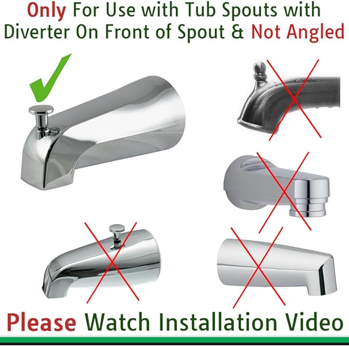 Wondurdog Bathtub Spout and Garden Hose Attachment Dog Wash Kit w/Splash Shield and Rubber Scrubbing Teeth. Tub Spouts with Front Pull Up Diverter Only. Pet Grooming for Long and Short Hair.