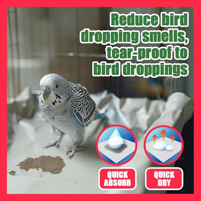 HASHI Bird Cage Liner - 120 Disposable Sheets Made from Acid-Free Newsprint. Non-Toxic for Birds, Ideal for Packing, Pet Cages, Crafts, Shipping, and Moving. Easy to Clean (31"x21.5")