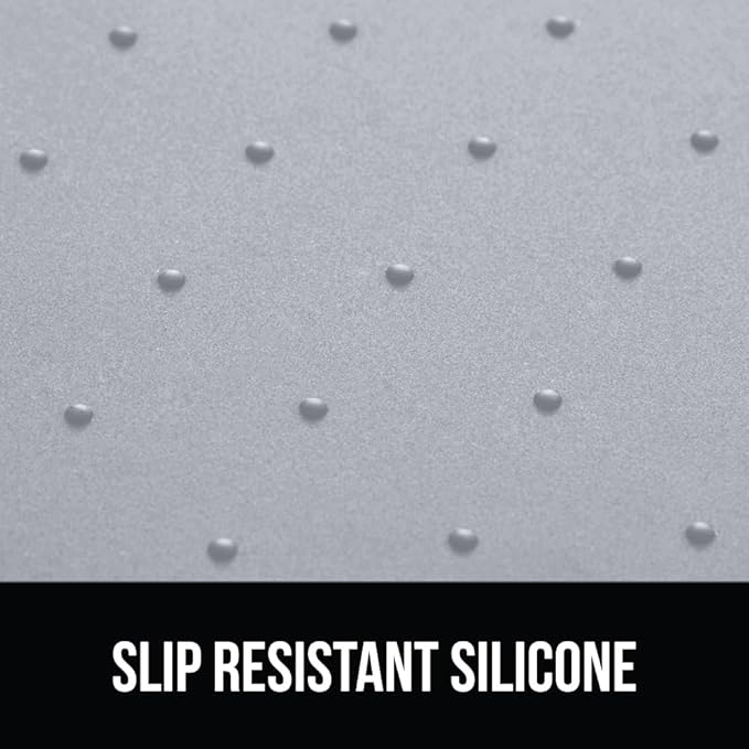GORILLA GRIP 100% Waterproof Raised Edge BPA Free Silicone Pet Feeding Mat, Dog Cat Food Mats Contain Spills Protects Floors, Placemats for Cats, Dogs Water Bowl, Pets Accessories 23x15 Light Gray