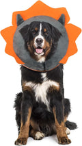 IEUUMLER Inflatable Recovery Dog Collar, Protective Donut Cone, Adjustable Soft Collar for Dog and Cat After Surgery Prevent from Biting & Scratching EU002 - Grey Demon L