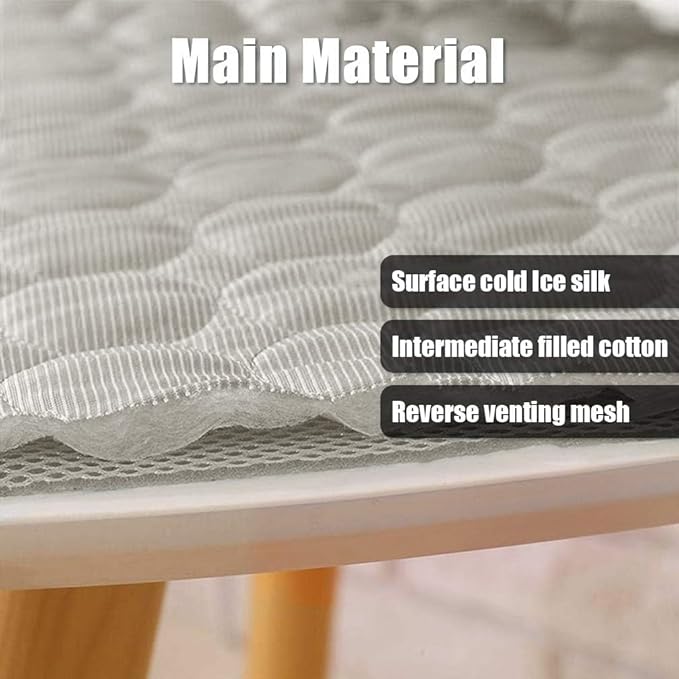 Cooling Mat for Dog Puppy Cat Washable Cooling Pad, Reusable Ice Silk Dog Self Cooling Mat, Sleeping Pad Blanket for Beds Kennels Couches Sofa Floors Car Seats, Large, Grey