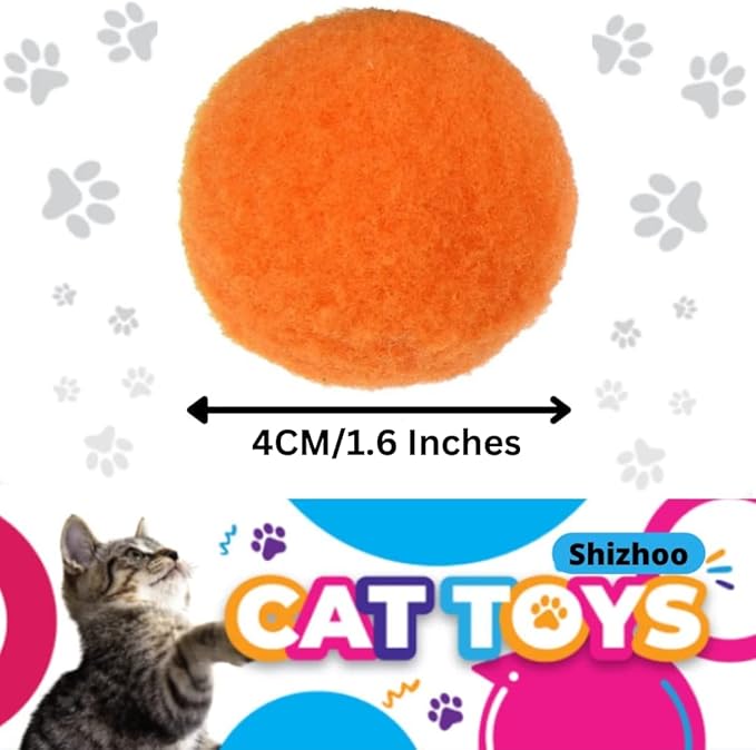 Premium Soft Pom Pom Balls for Kittens - Lightweight, Interactive, Assorted Colors - Plush Toy Balls for Kitten Training and Play - Pet Products for Cats (1.6 Inches 20 Balls)