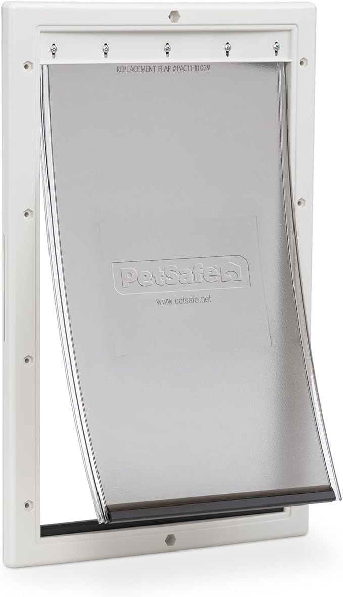 PetSafe Plastic Pet Door - Easy Install for Wood, PVC Metal & Paneled Doors - Rust-Free Plastic Frame - Flap Dimensions 10 1/4" W x 16 1/4" H - for Large Dogs Weighing Up to 100 lb