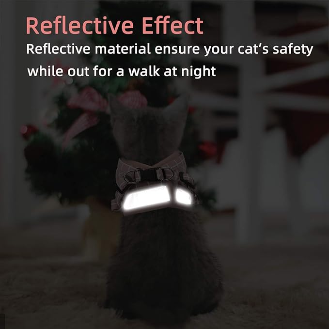 Cat & Dog Harness - All Weather Mesh, Reflective Strap, Step-in Adjustable for Small Cats & Dogs (Pink-Pattern, S)