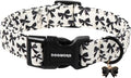 DOGWONG Cute Dog Collar, Black Bow Pattern Dog Collar, Girl Female Dog Collars with Strong Plastic Buckle for Large Dogs,XL