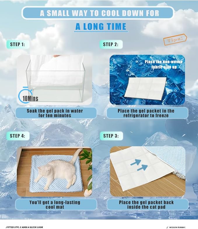 Two Uses'Cat Mat,Self Warming&Cooling Cat Mat.18 * 24in-Cooling Cat Pad.Hot/Cold Mat for Pets.Cats self Heating pad.Dogs and Cats with Ice Gel Bag,Temperature Lock Design,Machine Washable