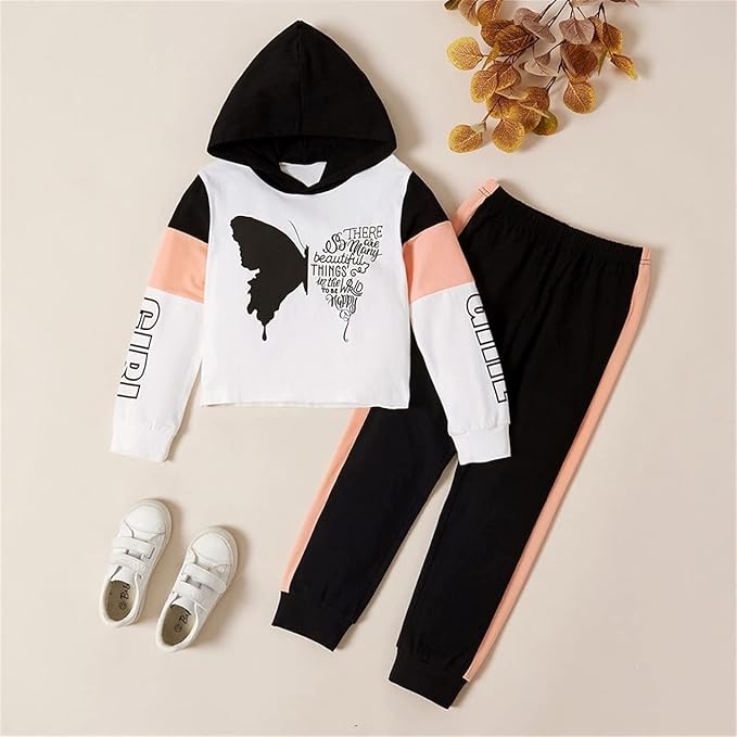 Toddler Baby Girls Clothes Long-sleeve Tie Dye Hoodie Sweatshirt Pants Hooded Outfit Set