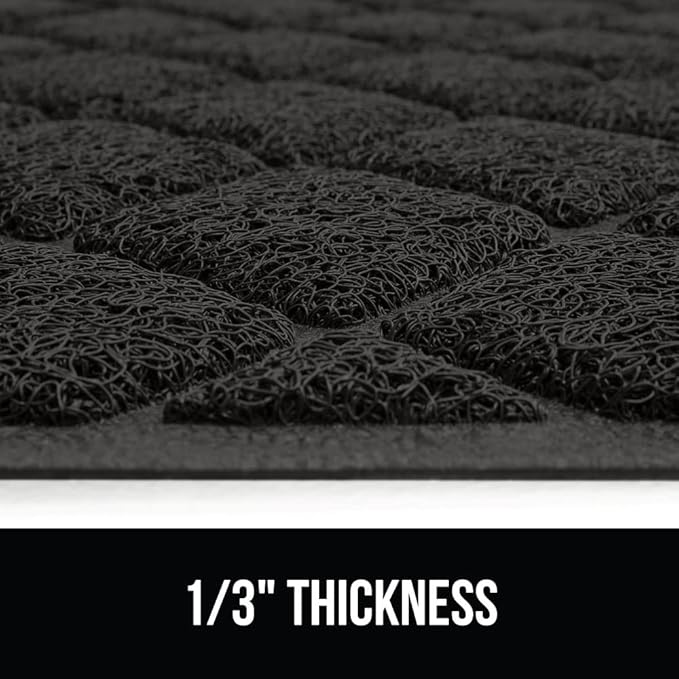GORILLA GRIP Cat Litter Box Mat, Water Resistant, US Designed Kitty Litter Trapping Mats, Easy to Clean, Scatter Control, Less Mess and Clean Floors, Kitten Supplies for Indoor Cats, 24x17 Black