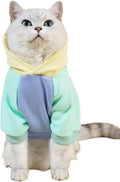 QWINEE Basic Dog Hoodie Sweatshirt Puppy Sweater Warm Cat Costumes Pet Clothes for Chihuahua Puppy Kitten Small Medium Dogs Yellow and Blue X-Large