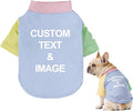 Custom Dog Shirt,Personalized Pet Apparel with Name Text Photo Image,Lightweight Breathable Puppy Kitten Cotton Vest for Small Medium Large Dogs Cats,Puppy Gift (Dopamine Blue, Large)