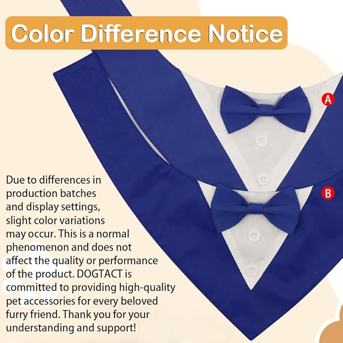 Dog Tuxedo, Formal Dog Wedding Bandana Adjustable Pet Collar with Bow, Small, Medium and Large Wedding Clothing, Birthday Gifts for Dogs