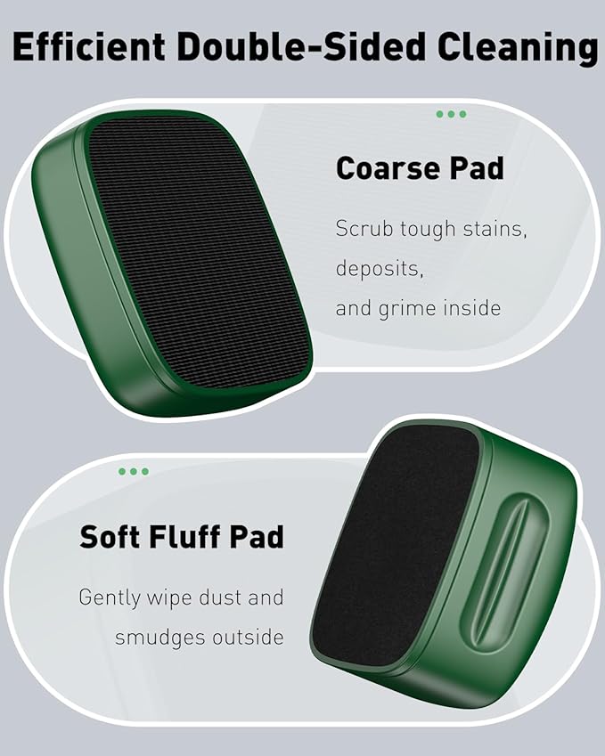 Pawfly Aquarium Magnet Glass Cleaner, Magnetic Fish Tank Cleaner, 1.5" Mini Algae Scrubber for Glass Aquariums, Strong Magnetic Brush Cleaning Tool for Glass Fish Tanks up to 10 Gallons