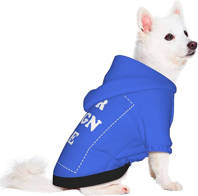 Dog Clothes, Custom Dog Hooded Sweatshirt, Personalized Pet Costume Robe Shirt with Text/Image/Club Name/Pet Shop Logo for Small Medium Large Dogs and Cats, RoyalBlue, L