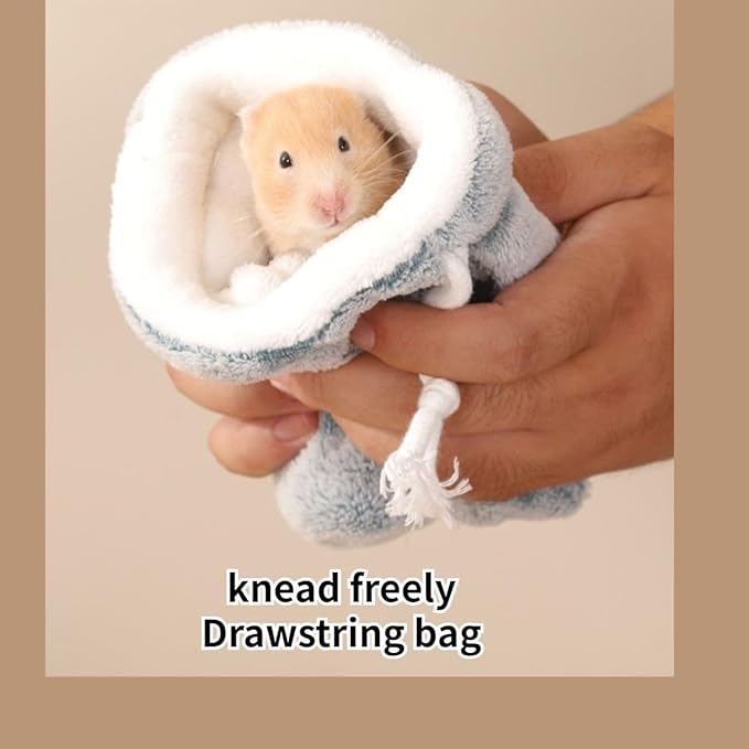 Sugar Glider Bonding Pouch Carrier, Small Animal Sleeping Pouch with Breathable Vent and Drawstring, Portable Travel Bag for Sugar Glider, Rat, Squirrel, Guinea Pig, Birds, Parrot (Light Gray)
