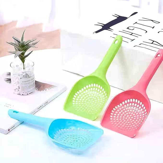 Cat Litter Scoop 3Pcs Cat Litter Scooper Long Handle Deep Shovel Cat Scooper Kitty Litter Scoop for Cat Sand Toilet Cleaning