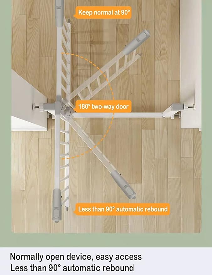 (85-100 in Width) Extra Long Baby Gate Extra Wide, Large Dog Gate Indoor, Child Proof Gate, Kiddie Gates, Baby Gate for Doorways. White, Dog Gates for The House. Extra Tall Pet Gate.