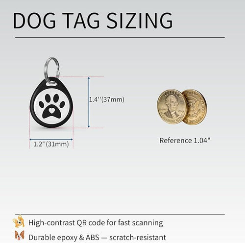 (5 Pack) QR Code Dog ID Tags for Collar Personalized for Pet Online Profile - Scan QR Receive Instant Pet Location Alert Email, Anti-Lost,No Subscription fees (5 Colours, for Dog - 1.2")