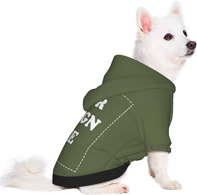 Personalized Dog Hoodie, Custom Dog Costumes for Small Dogs, Holiday Happy Dog Clothes Football Pet Shirt Sweater with Name Number for Girl/Boy Cats/Kitten, SageGreen, L