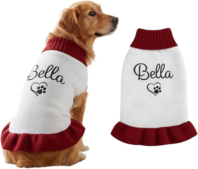 Personalized Embroidered Pet Sweater with Name, Soft Knit Dog and Cat Apparel, Custom Pet Clothing for Small to Large Pets, Ideal Gift for Pet Lovers Gift#1