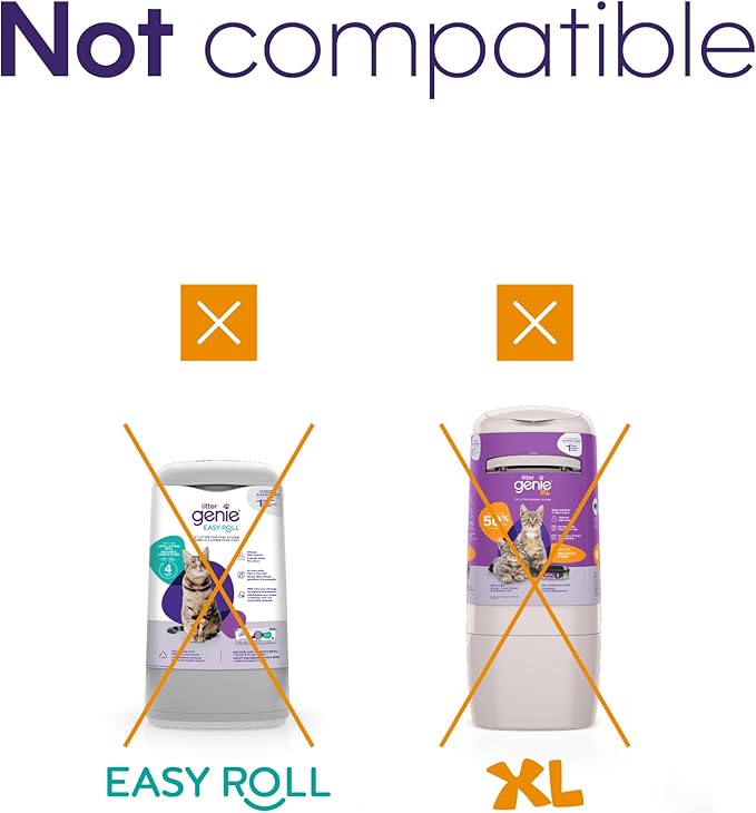 Litter Genie Eco Refills | Compostable Cat Litter Bags Jumbo 2-pack | Up to 4 Months of Supply in 1 Cartridge