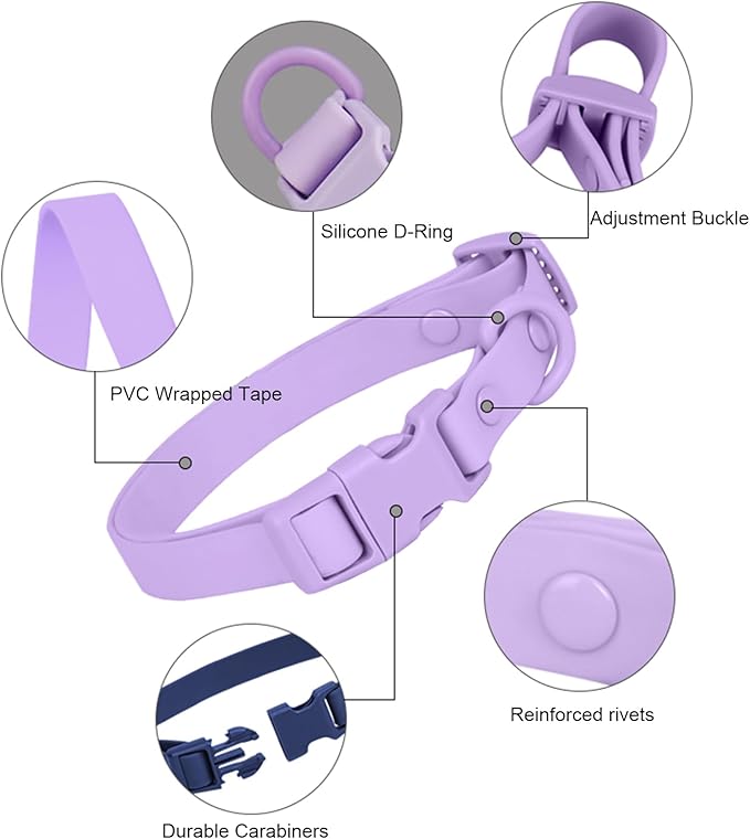 Waterproof Dog Collar Soft Rubber Dog Collar with Safety Buckle Adjustable Pet Collar for Small Medium Large Dogs