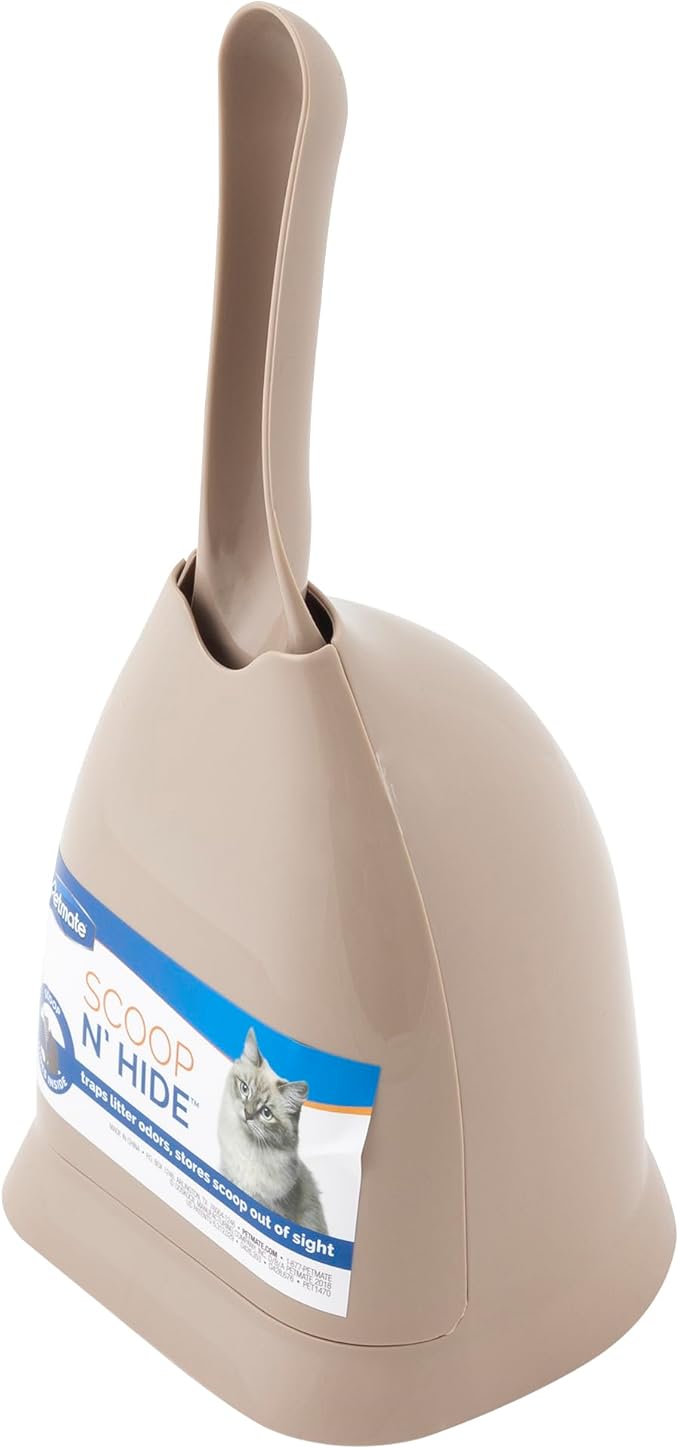 Petmate Scoop N' Hide Cat Litter Scoop with Discreet Holder; Titanium