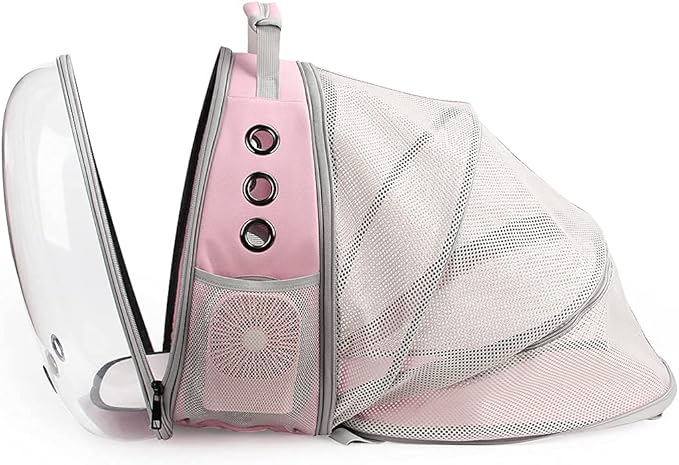 Lollimeow Cat Carrier Backpack, Expandable Bubble Pet Carrier for Cats and Small Dogs, Airline Approved Travel Backpack for Hiking, Walking & Outdoor Adventures - Supports up to 14 lbs