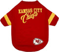 NFL Kansas City Chiefs Dog & Cat T-Shirt, Medium. Football Pet Shirt for NFL Fans. New Stripe Design, Durable & Cute Sports TEE