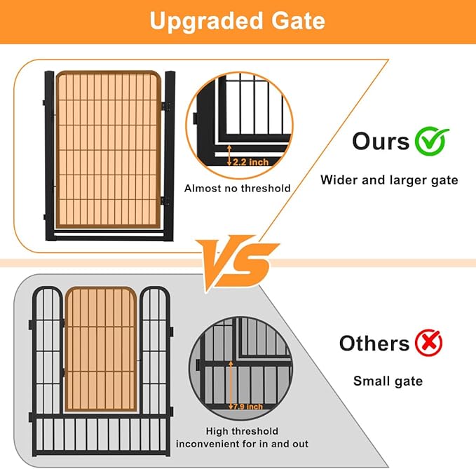 Dog Fence Indoor Pens Outside,Portable Outdoor Dog Playpen 40" H 10 Panels Pet Play Pen Exercise Pens for Puppys Small Medium Large Dogs RV Camping Yard Garden Wide Gate