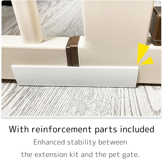 Lumizone Extra Tall Pet Gate 55.12" High Pressure Mounted 12.60" Wide Extension kit 1.37" Gap (Cream White, 55.12" H x 12.60" W, Extension)