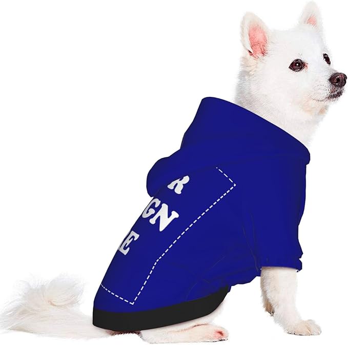 Personalized Dog Hoodie, Custom Dog Costumes for Small Dogs, Holiday Happy Dog Clothes Football Pet Shirt Sweater with Name Number for Girl/Boy Cats/Kitten, Blue, XS