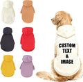 Custom Dog Hoodie, Personalized Sweatshirt with Photo Text Name Logo, Customized Hooded Sweater for Small Medium Large Dogs & Cats (Beige, XXXXX-Large)