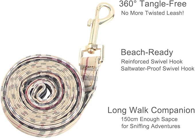 Yizepet Dog Collar and Leash- Adjustable pet Collar for Dogs with Metal Buckle Collar, Stylish Pattern for Small Medium or Large Boy and Girl Dog and Cat