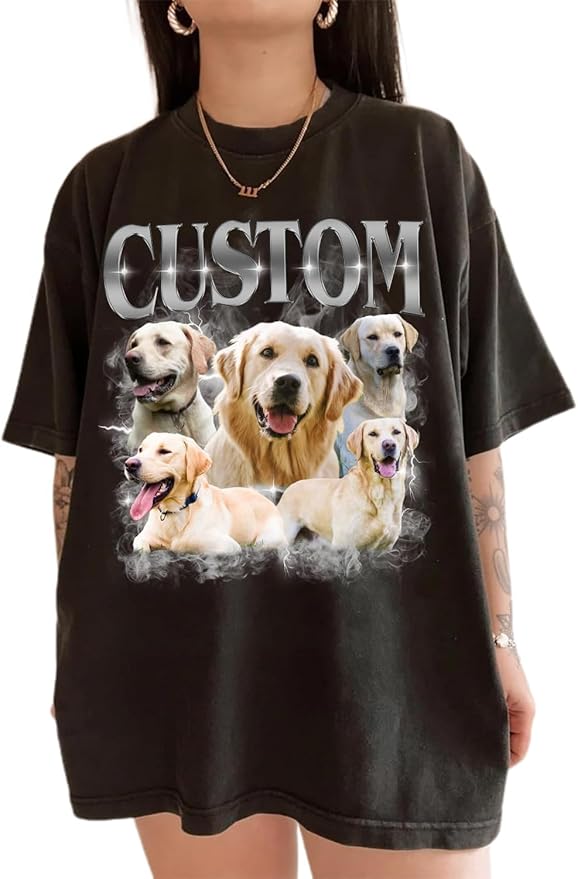 NAZENTI Personalized Dog Mom Sweatshirt, Custom Design Your Own Shirt From Photo, Custom Dog Mom Shirt, Pet Lover Gifts